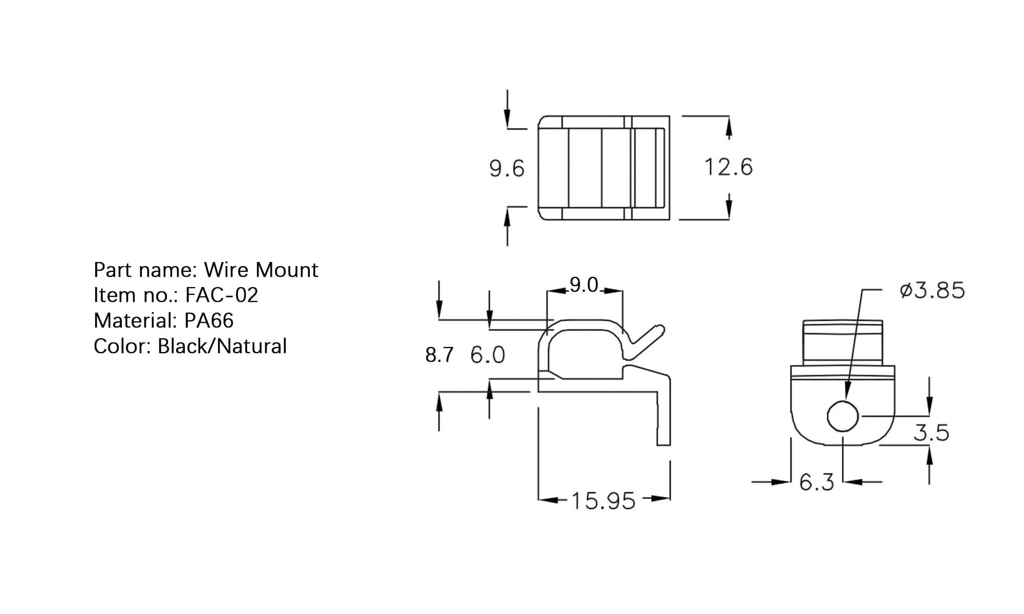 Plastic Wire Mount FAC-02